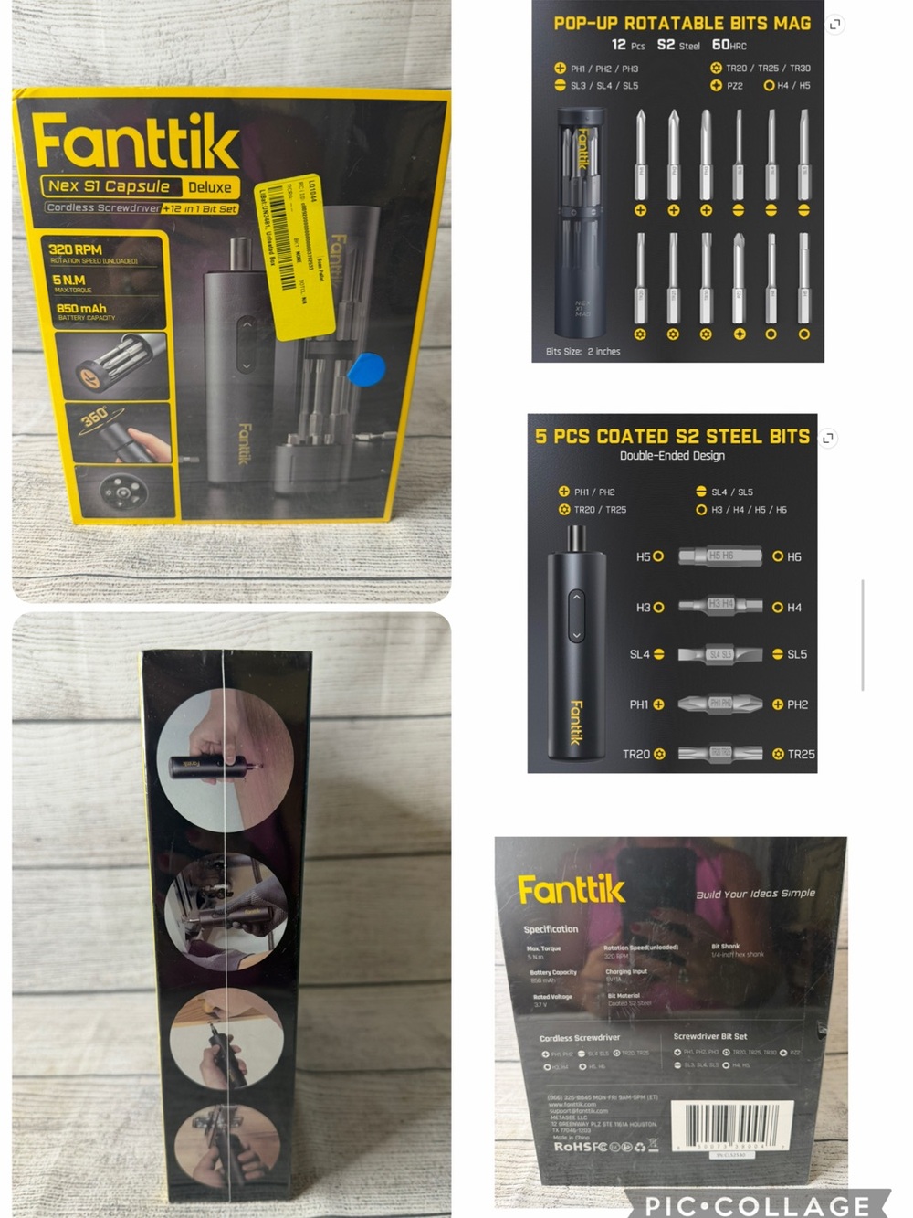 Fanttik Nex S1 Capsule Deluxe Cordless Screwdriver - Black/Yellow